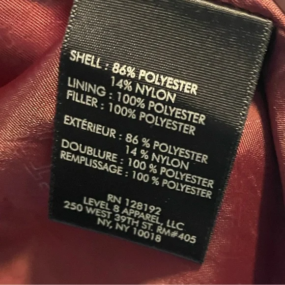 Tumi Black Belted Jacket with Burgundy Liner - Picture 3 of 4